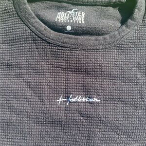 Hollister Textured Black Crewneck Sweater